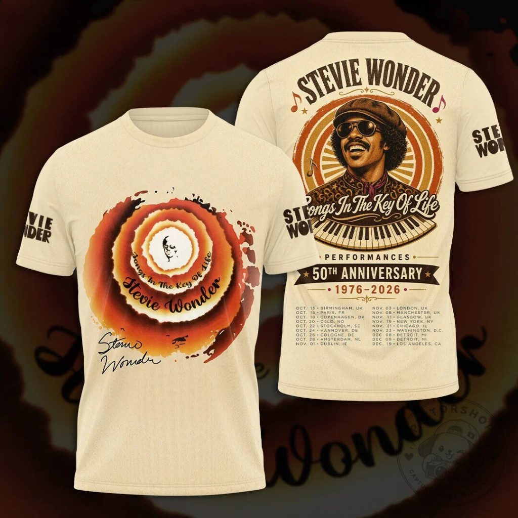 Stevie Wonder Songs in the Key of Life 50th Anniversary Tour T-Shirt