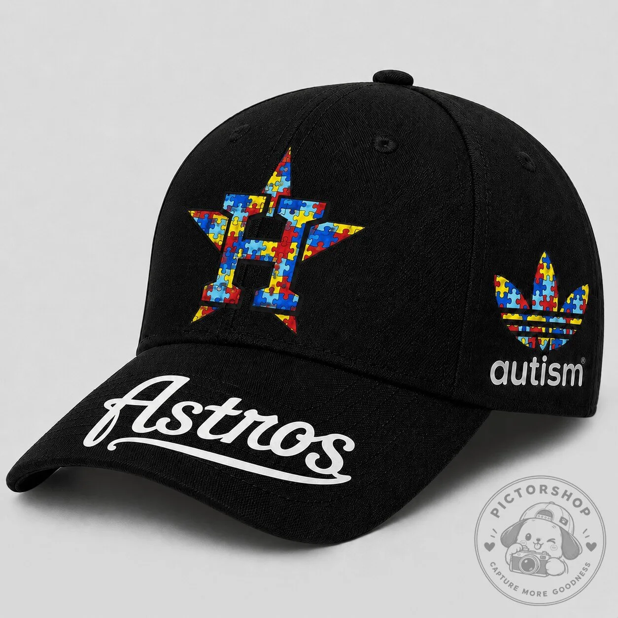 Houston Astros Baseball Autism Awareness Puzzle Piece Cap Hat