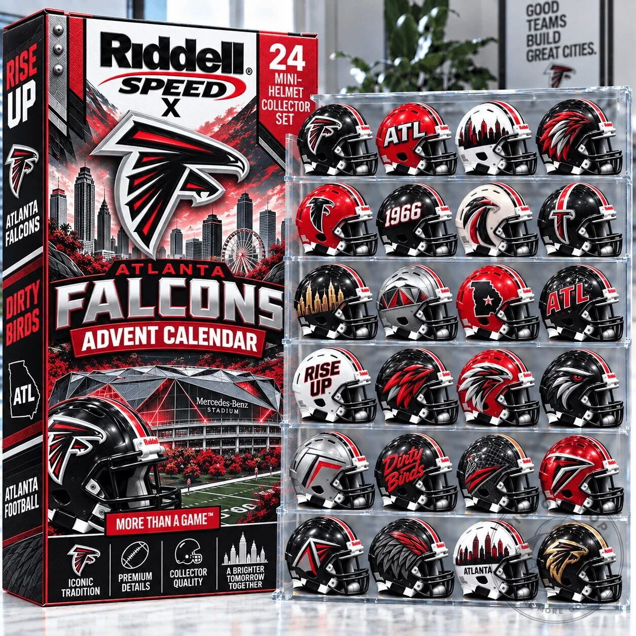 Atlanta Falcons Riddell Speed Mini Helmet Advent Calendar Set 3 Atlanta Falcons Riddell Speed Mini Helmet Advent Calendar Set