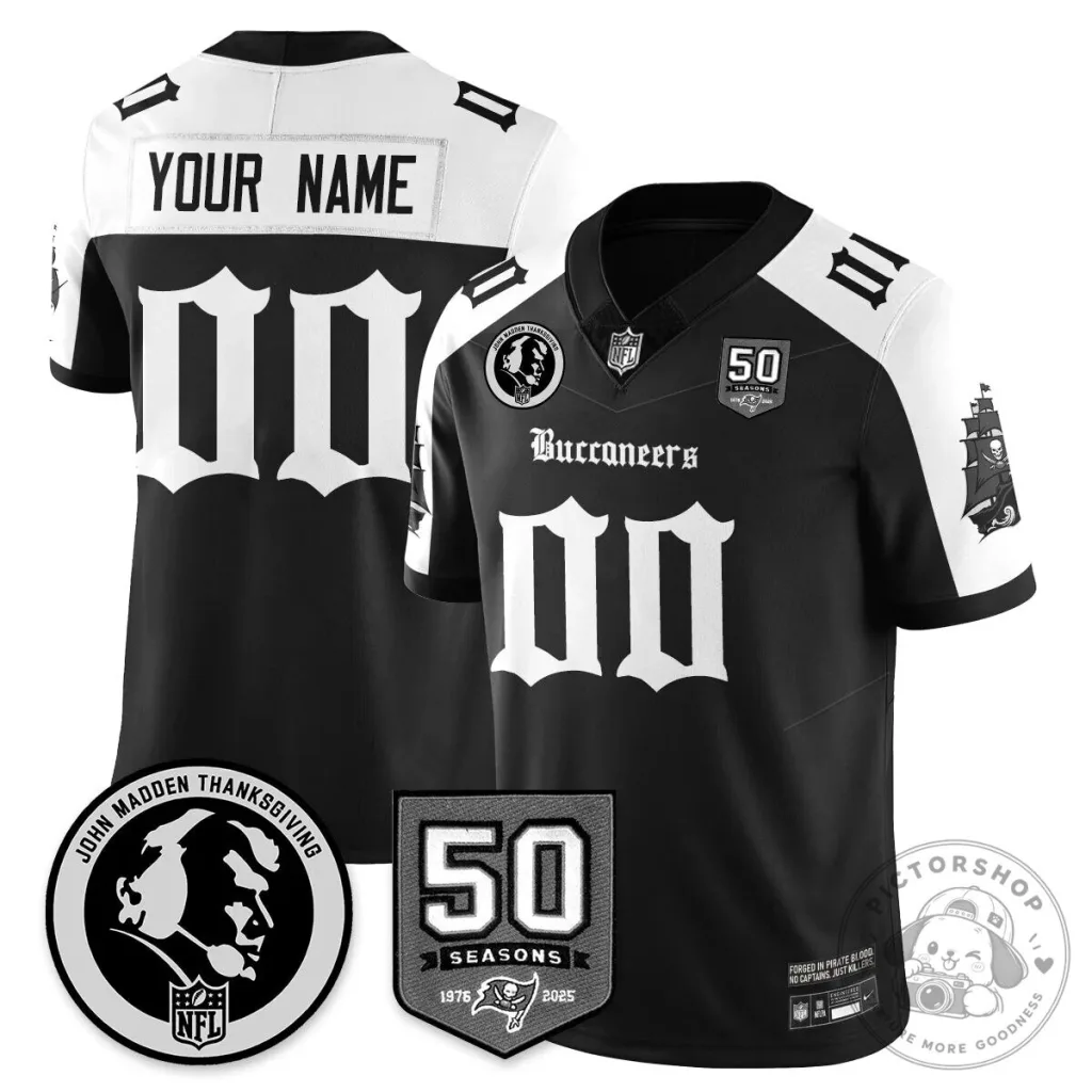 Tampa Bay Buccaneers 50 Seasons Football Jersey by John Madden 11 Tampa Bay Buccaneers 50 Seasons Football Jersey by John Madden