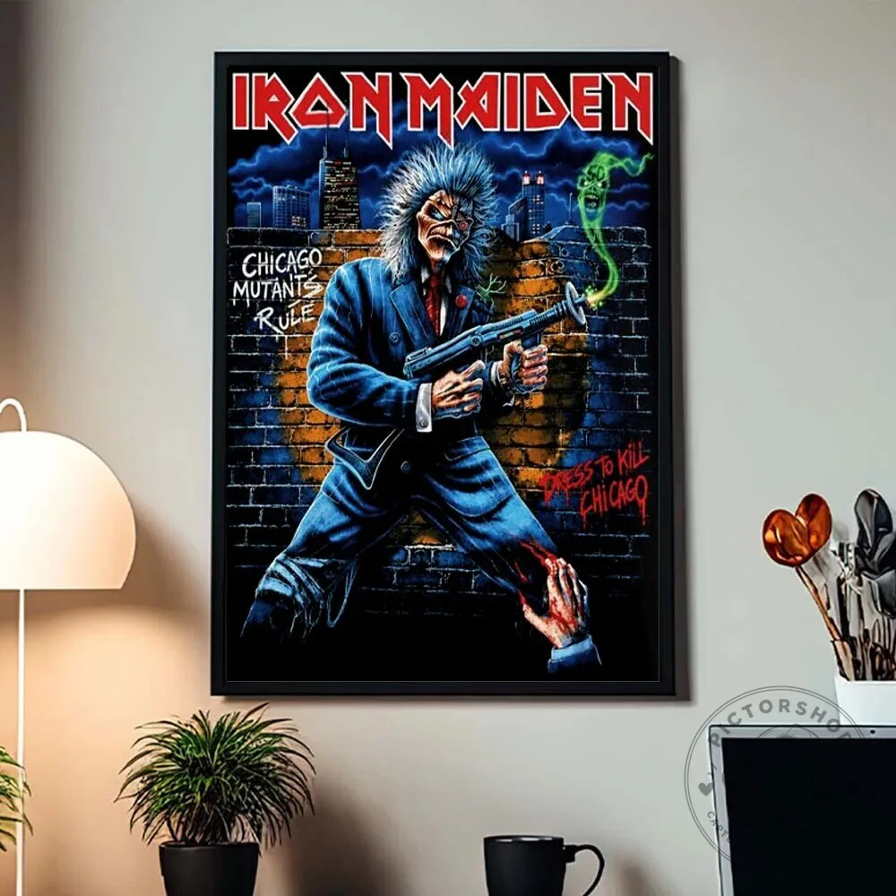 Iron Maiden Run For Your Lives World Tour Chicago 1987 Eddie Poster