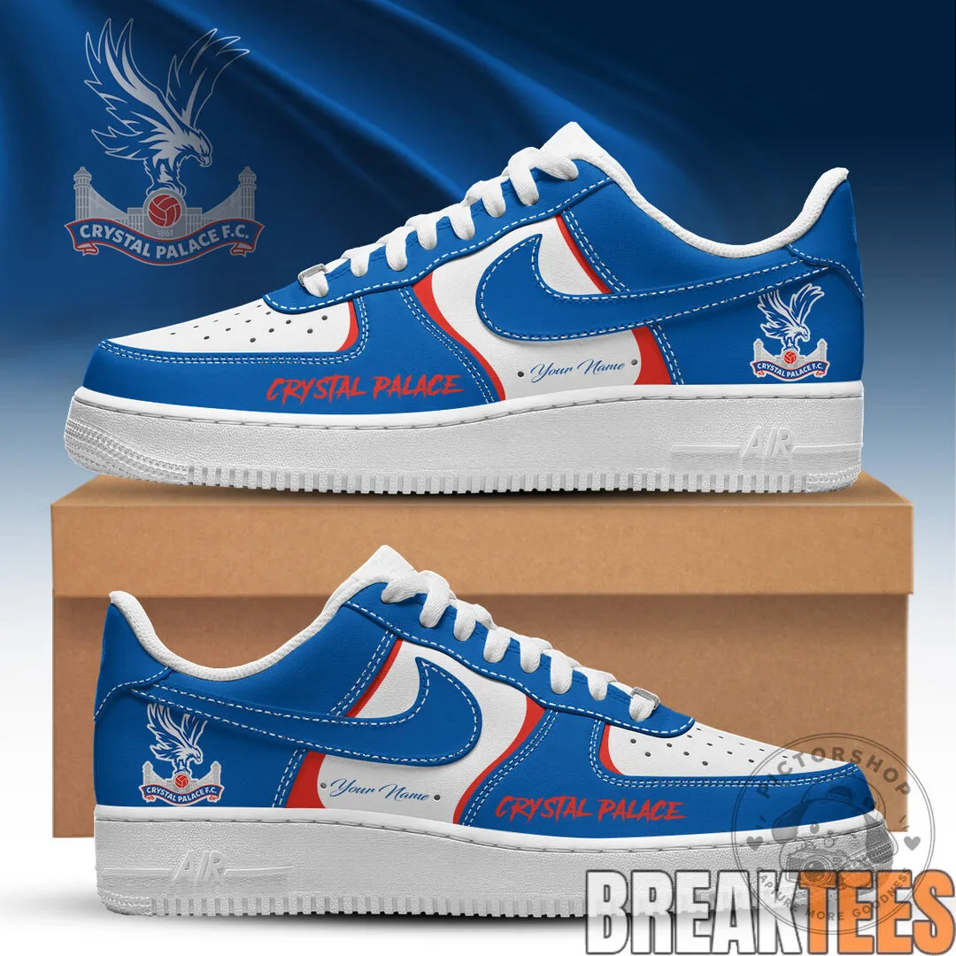 Crystal Palace Football Club Personalized Blue and White Athletic Sneakers