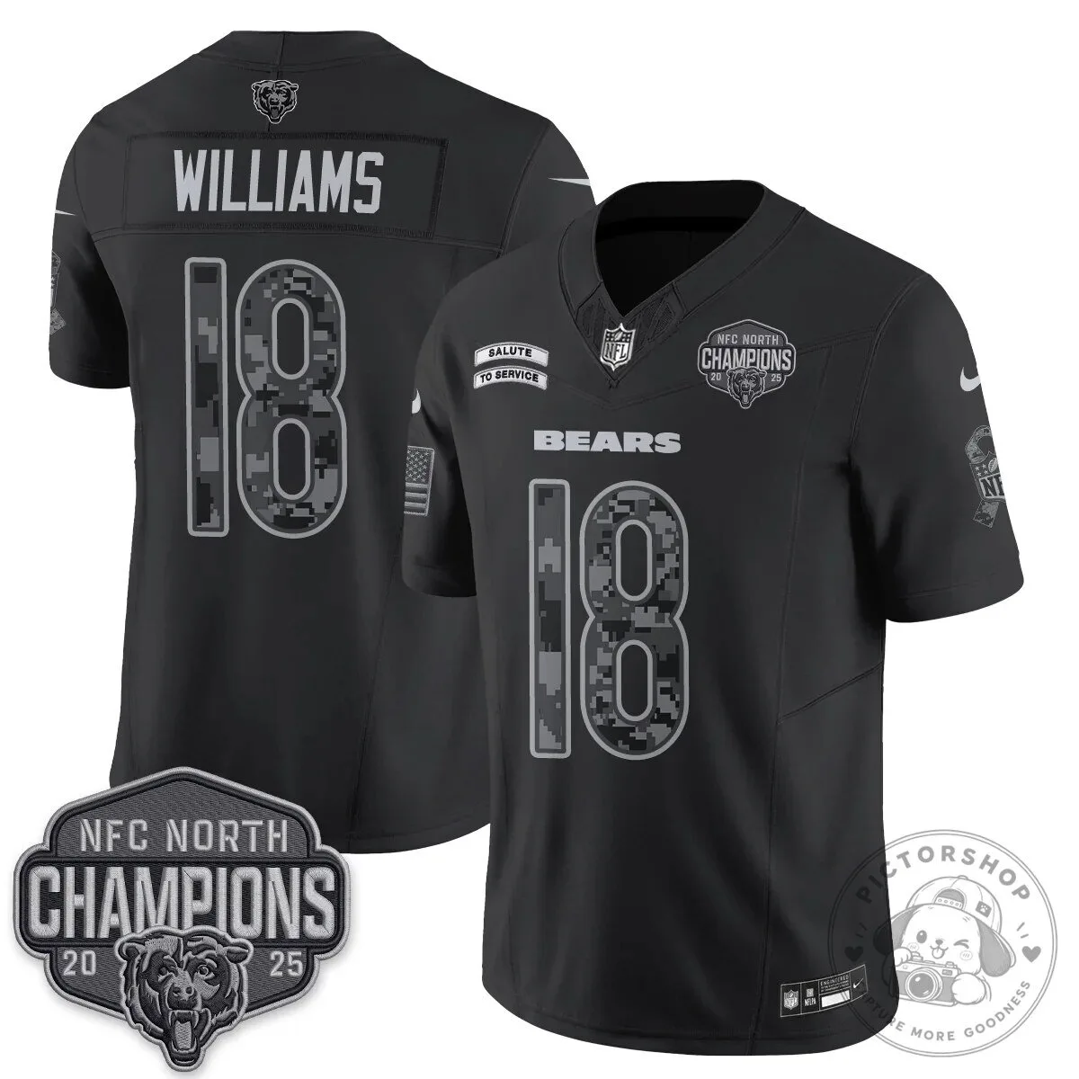 Salute To Service Football Jersey - 2025 NFC North Champions Chicago Bears