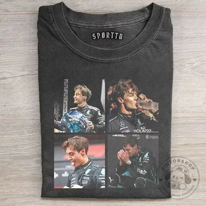 Fan Art T-Shirt Featuring George Russell, Formula 1 Racing Driver