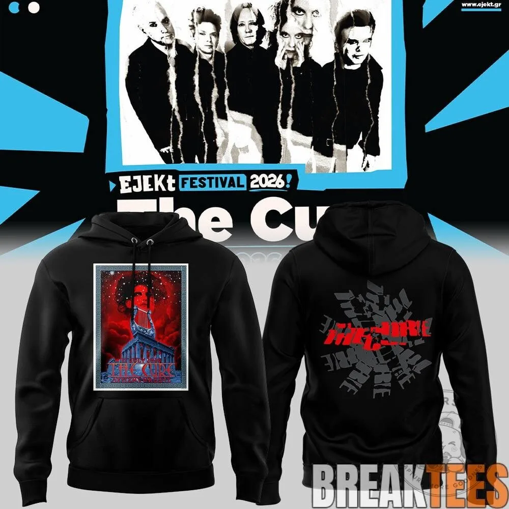 The Cure Ejekt Festival 2026 Athens Concert Black Hoodie