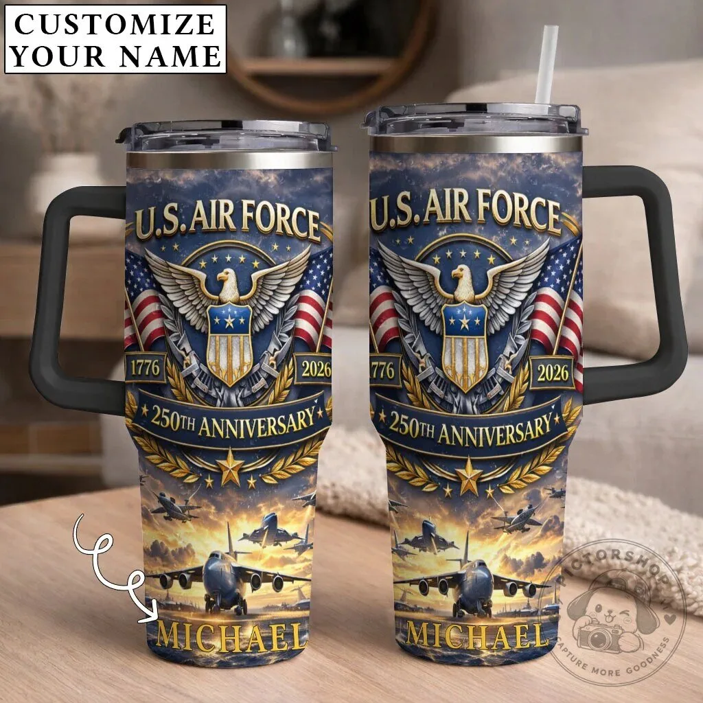 United States Air Force 250th Anniversary Custom Name 40oz Tumbler 2 United States Air Force 250th Anniversary Custom Name 40oz Tumbler