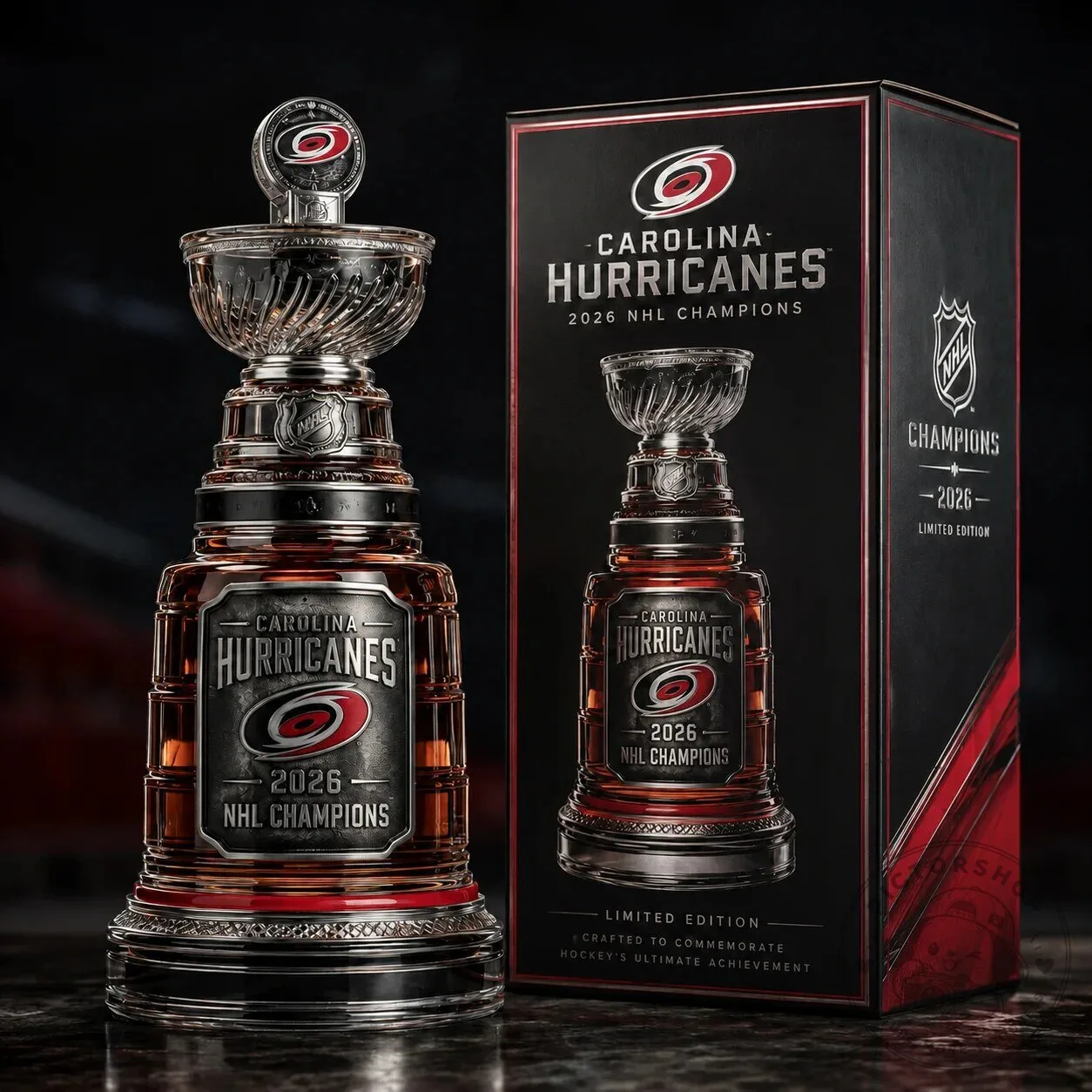 Carolina Hurricanes 2026 NHL Champions Stanley Cup Decanter