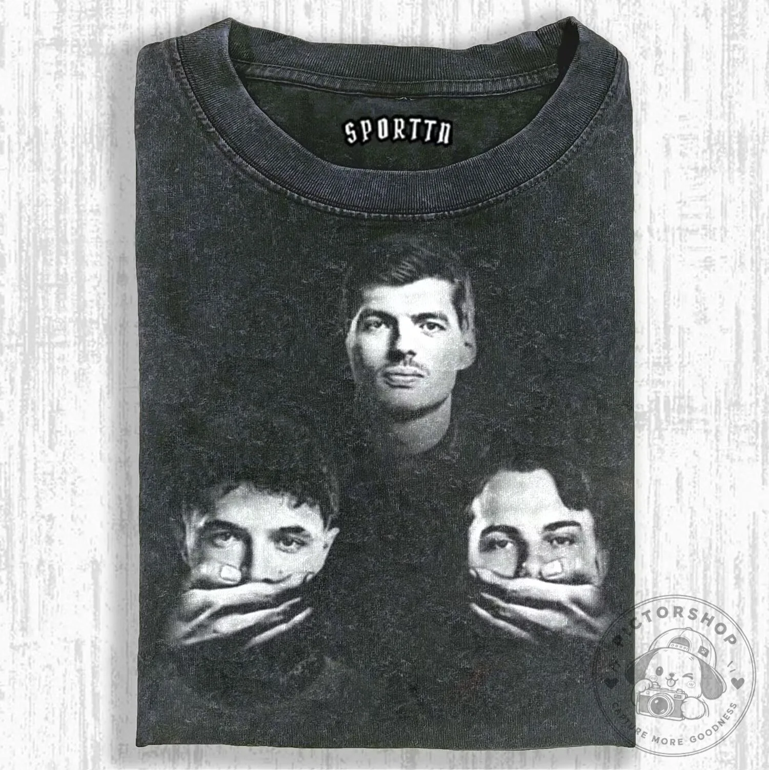Max Verstappen F1 Racing Driver Graphic Washed Black T-Shirt