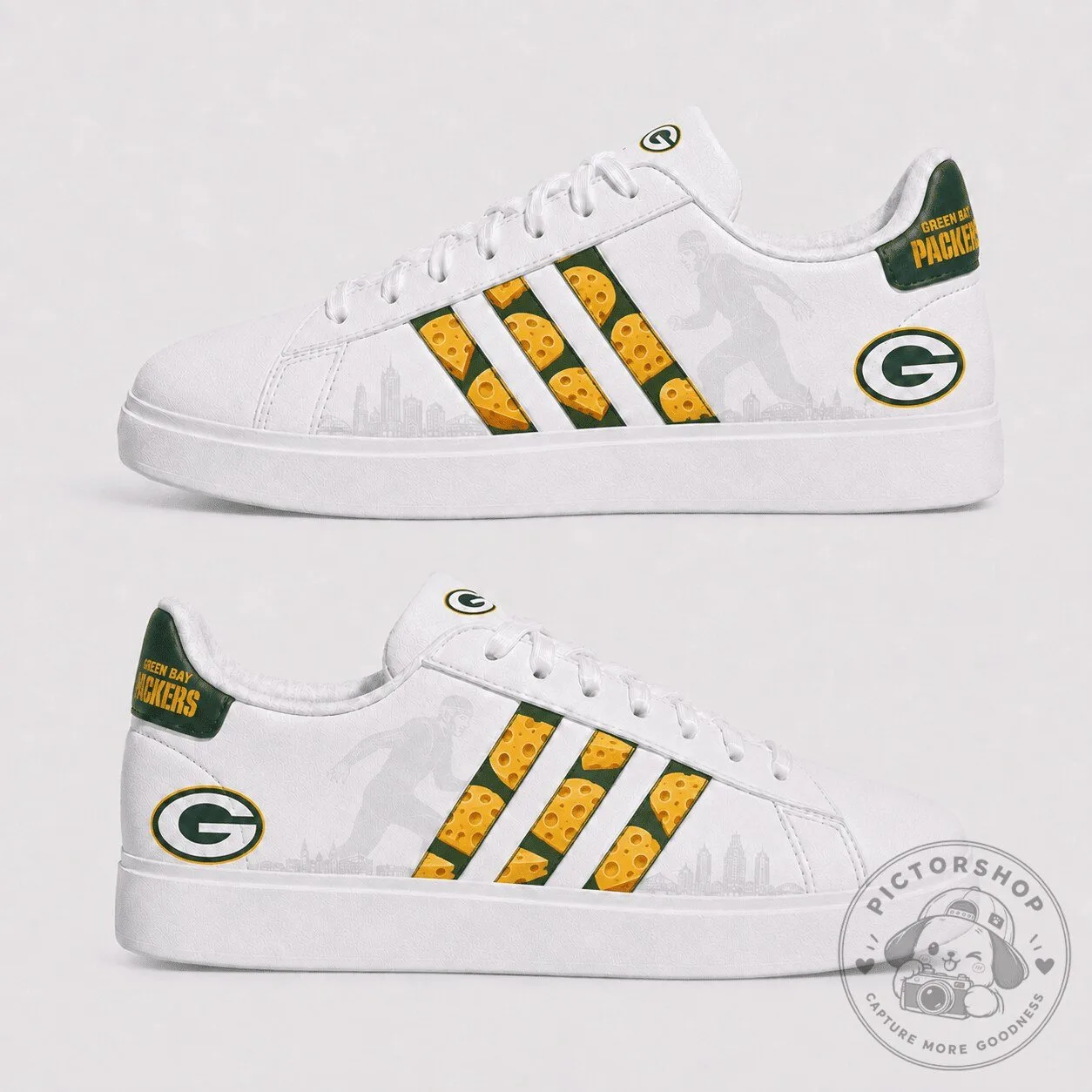 Green Bay Packers Team Logo Athletic Sneakers