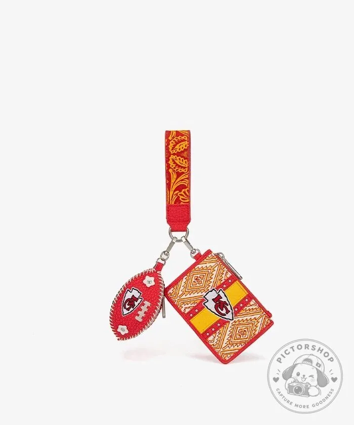Kansas City Chiefs Football Wristlet Wallet with Keychain Charm