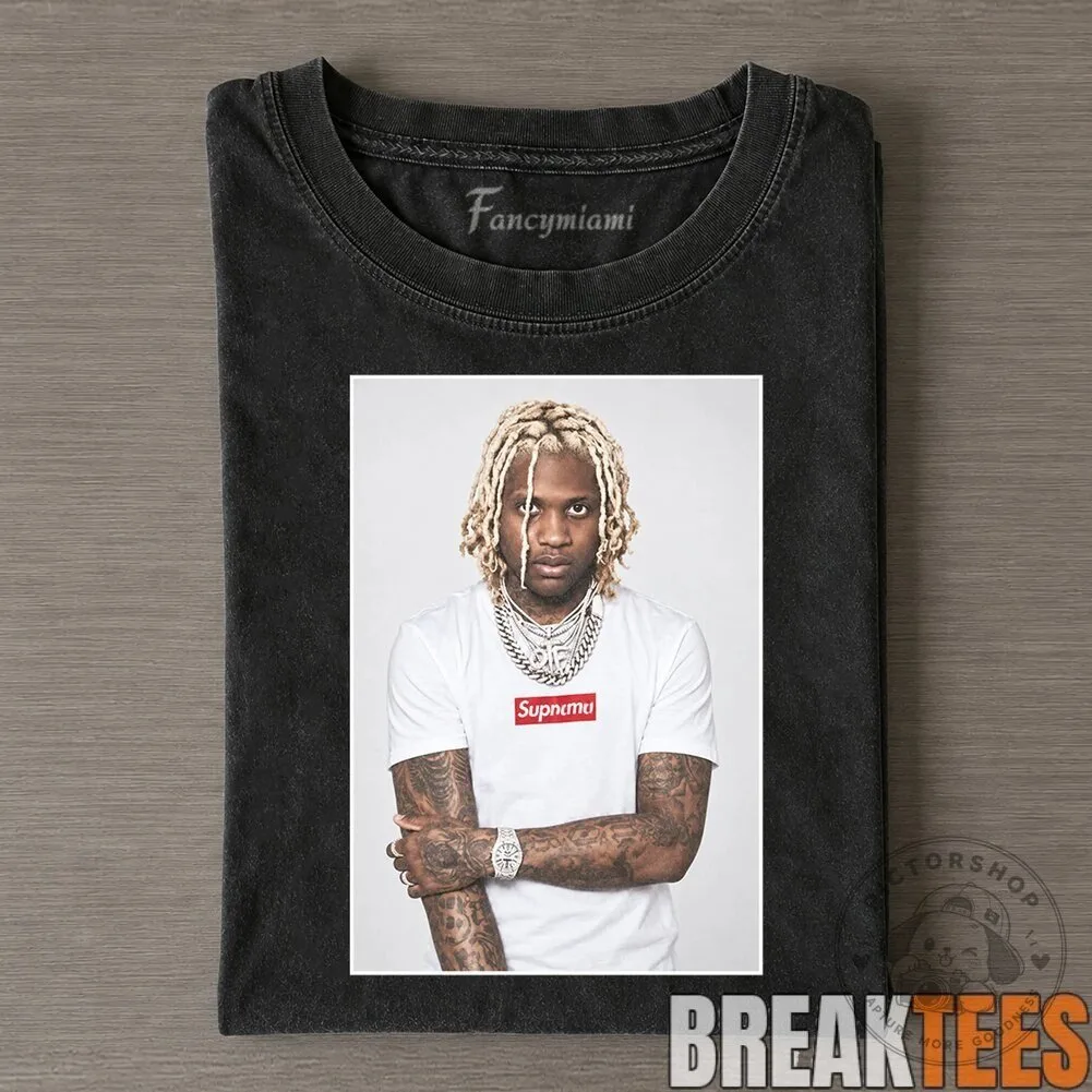 Lil Durk Rapper Portrait Graphic Design Black T-Shirt