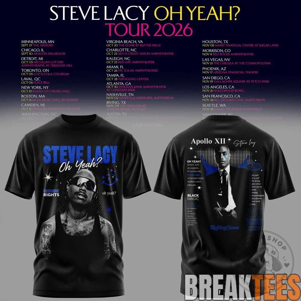 steve lacy 2026来日公演 Tシャツ verdy XL Steve Lacy Oh Yeah Tour 2026 Concert Dates Music Fan T-Shirt
