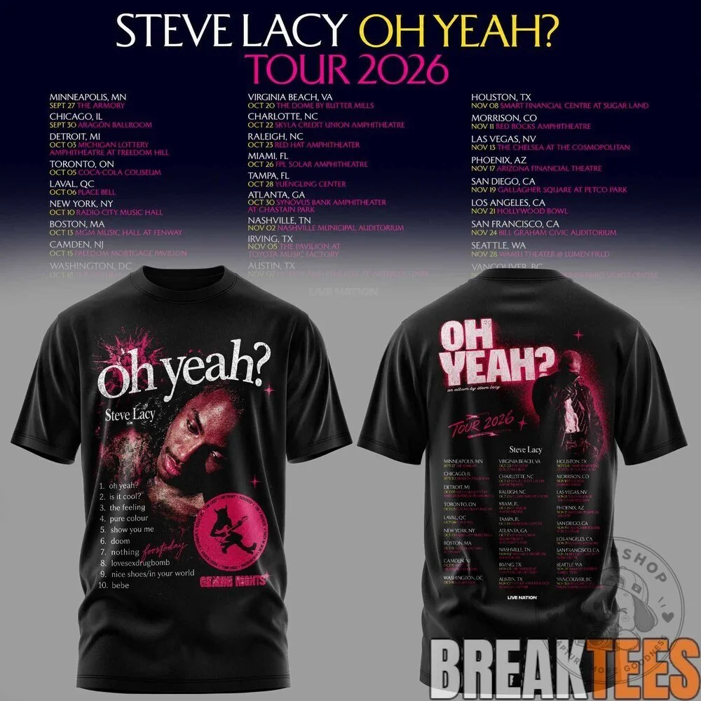 Steve Lacy Oh Yeah Tour 2026 Concert Dates Music Fan T-Shirt