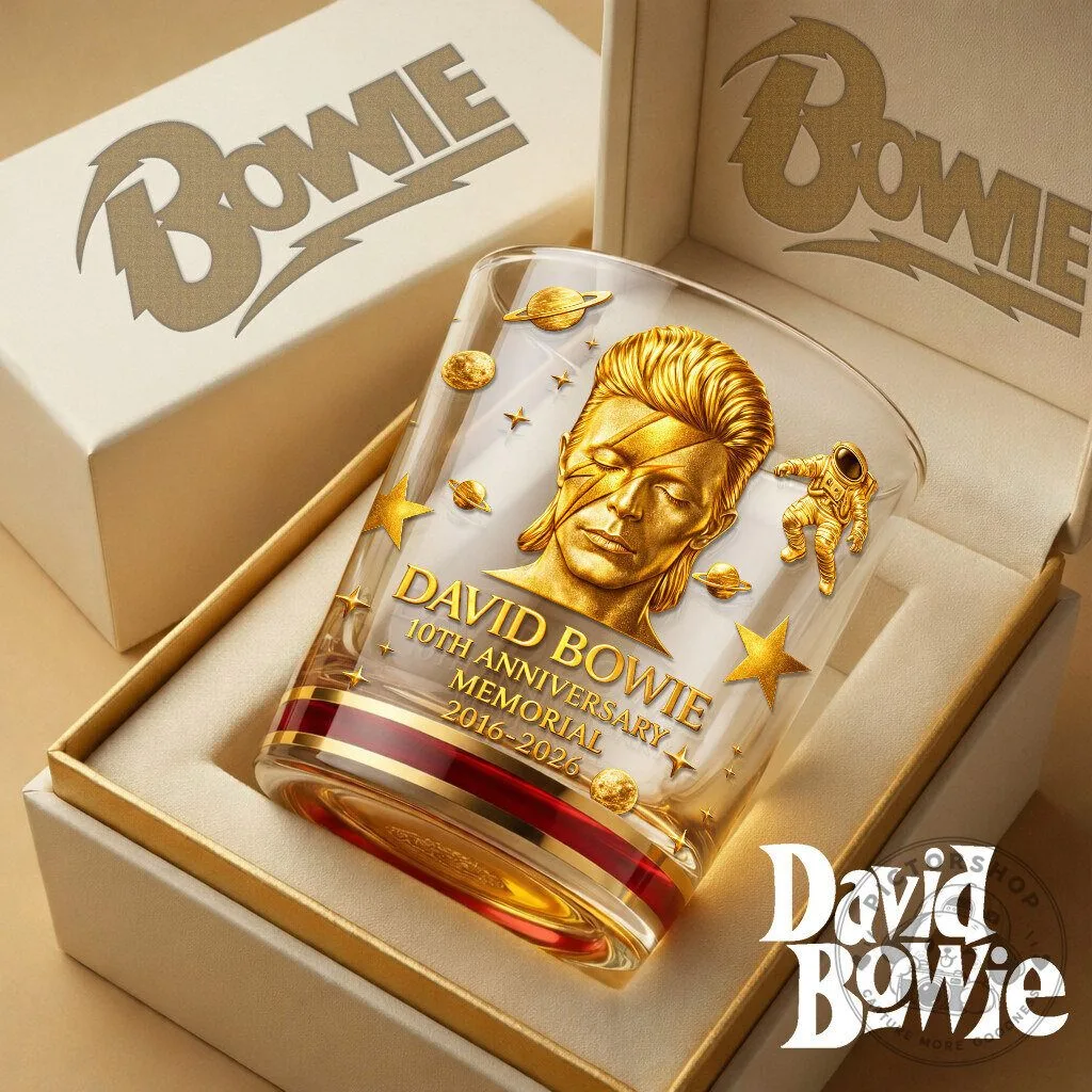 David Bowie 10th Anniversary Memorial Glass Tumbler