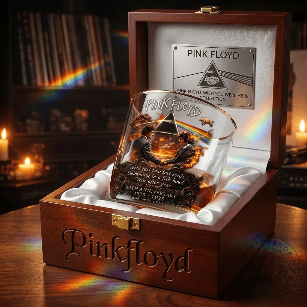 50th Anniversary Whiskey Glass for Pink Floyd's Wish You Were Here album