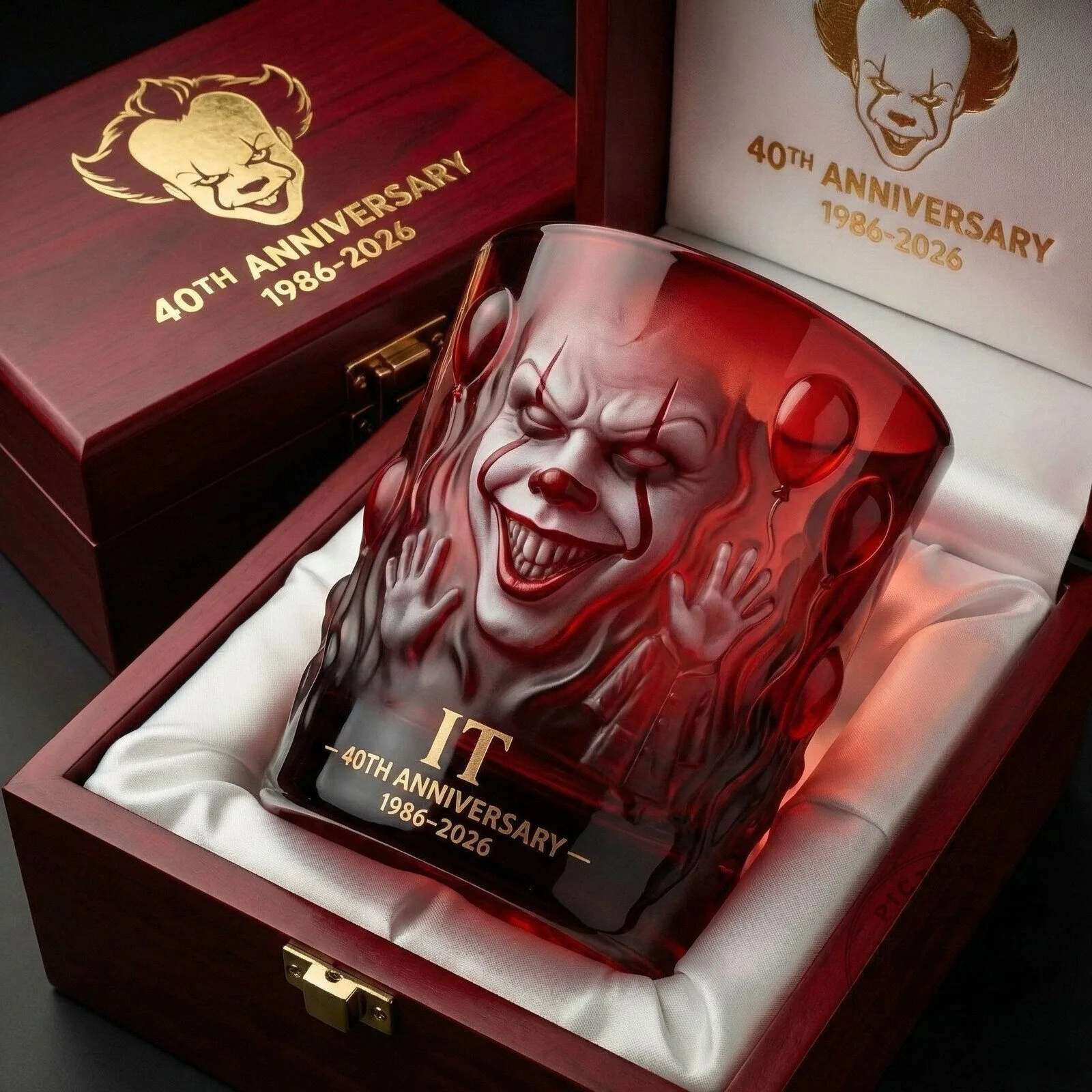 IT Pennywise 40th Anniversary Horror Movie Collectible Drinking Glass
