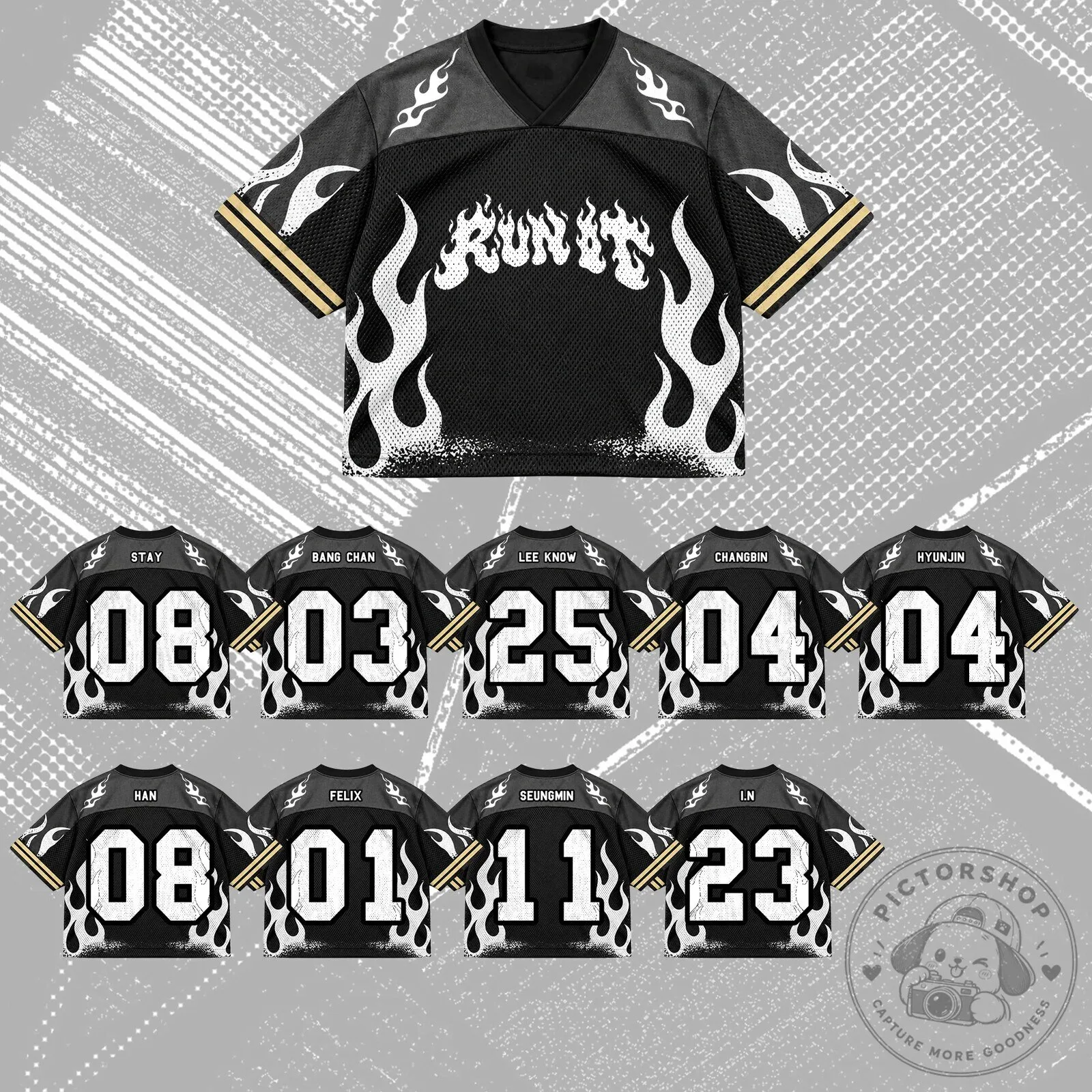 Stray Kids Run It Stay Club All Members Heavy Metal Mixed Mesh