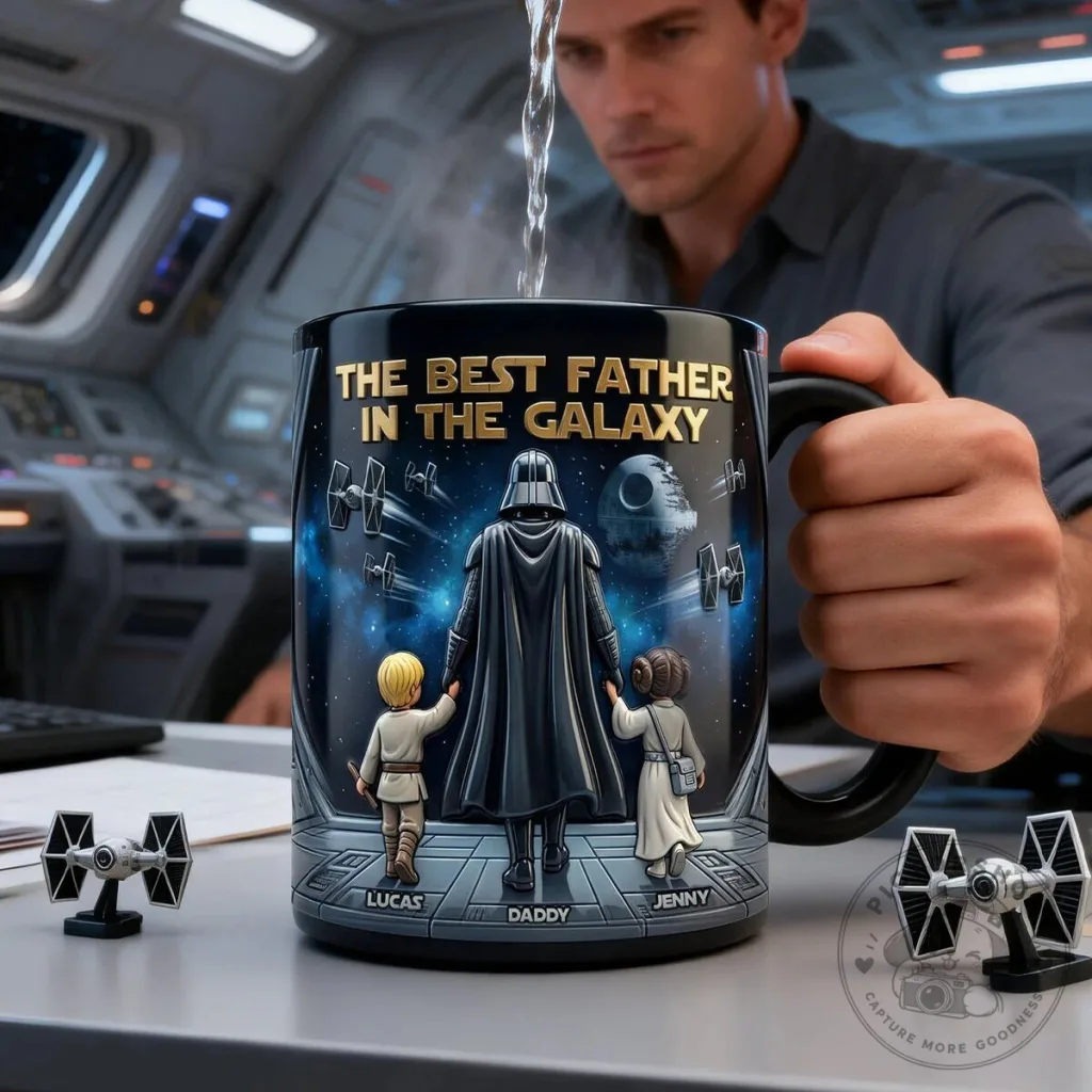 Best Father in the Galaxy Darth Vader with Children Personalized Coffee Mug 1 Best Father in the Galaxy Darth Vader with Children Personalized Coffee Mug