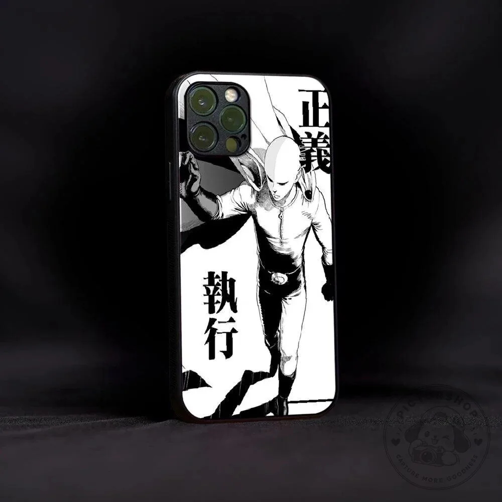 One-Punch Man Saitama Black and White Anime Manga Phone Case