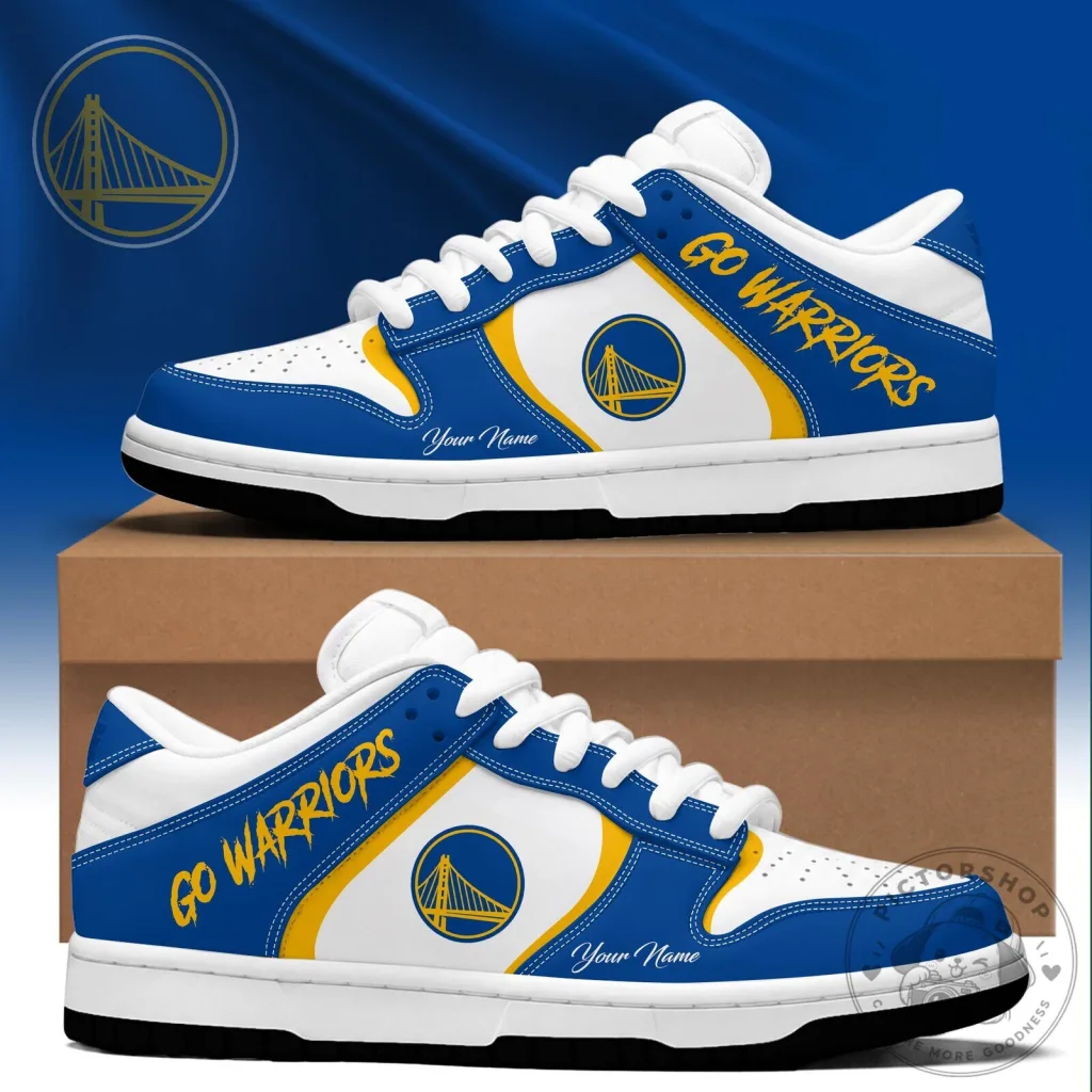 Golden State Warriors Blue And White Custom Name Sneakers Golden State Warriors Blue And White Custom Name Sneakers