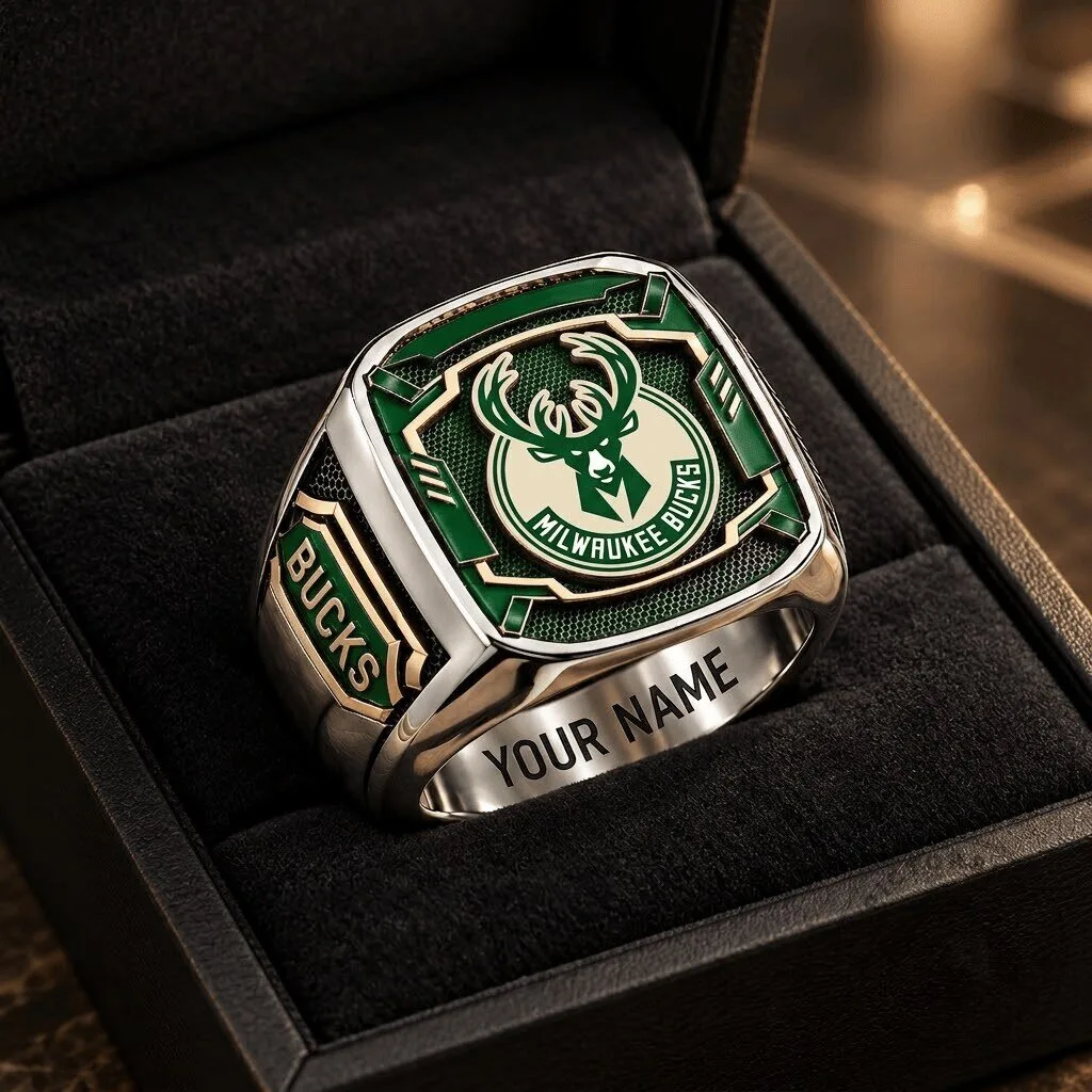 Milwaukee Bucks NBA Championship Fan Ring Custom Engraved