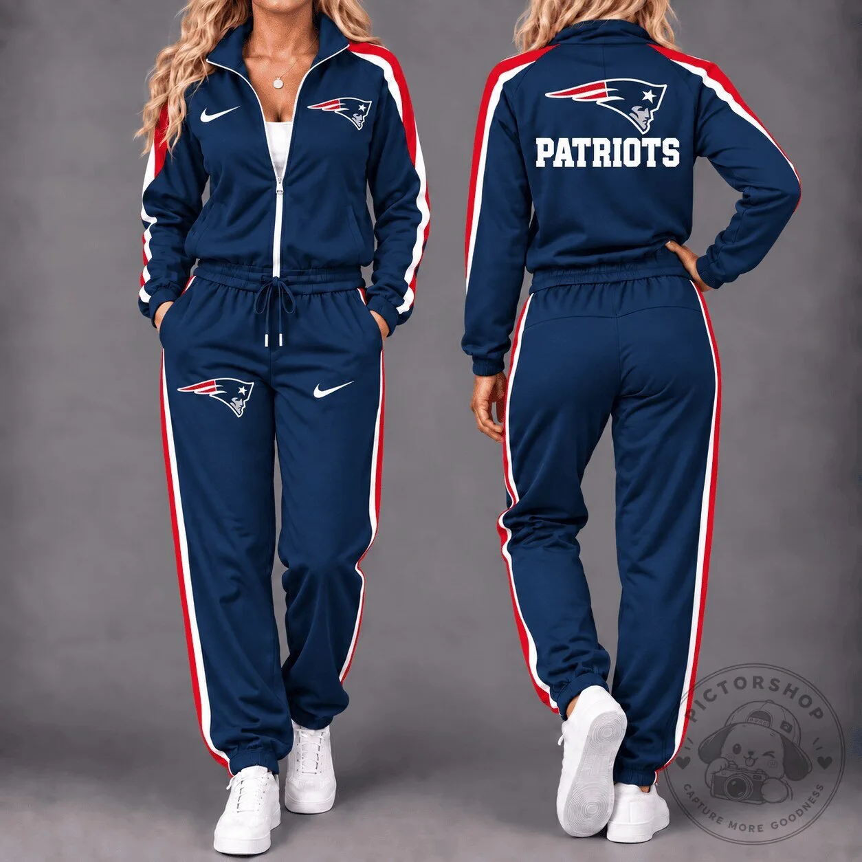 New England Patriots NFL Football Team Nike Logo Navy Blue Tracksuit Set