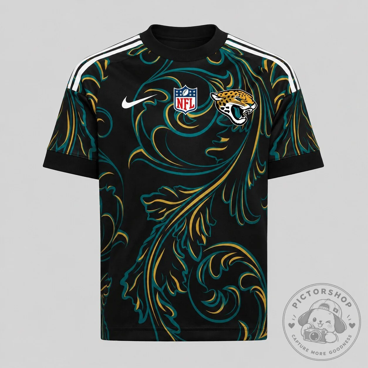 Jacksonville Jaguars NFL All Over Print Short Sleeve Sports T-Shirt