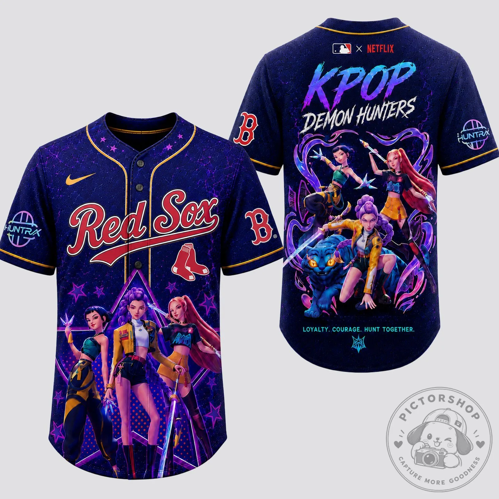 Boston Red Sox Baseball Kpop Demon Hunters Hunt Together Jersey