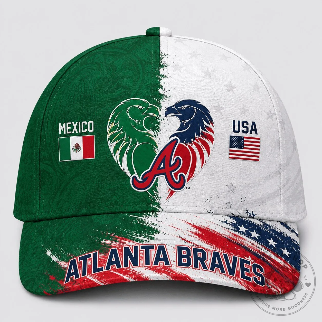 Mexico USA Atlanta Braves Dual Pride Baseball Cap Hat