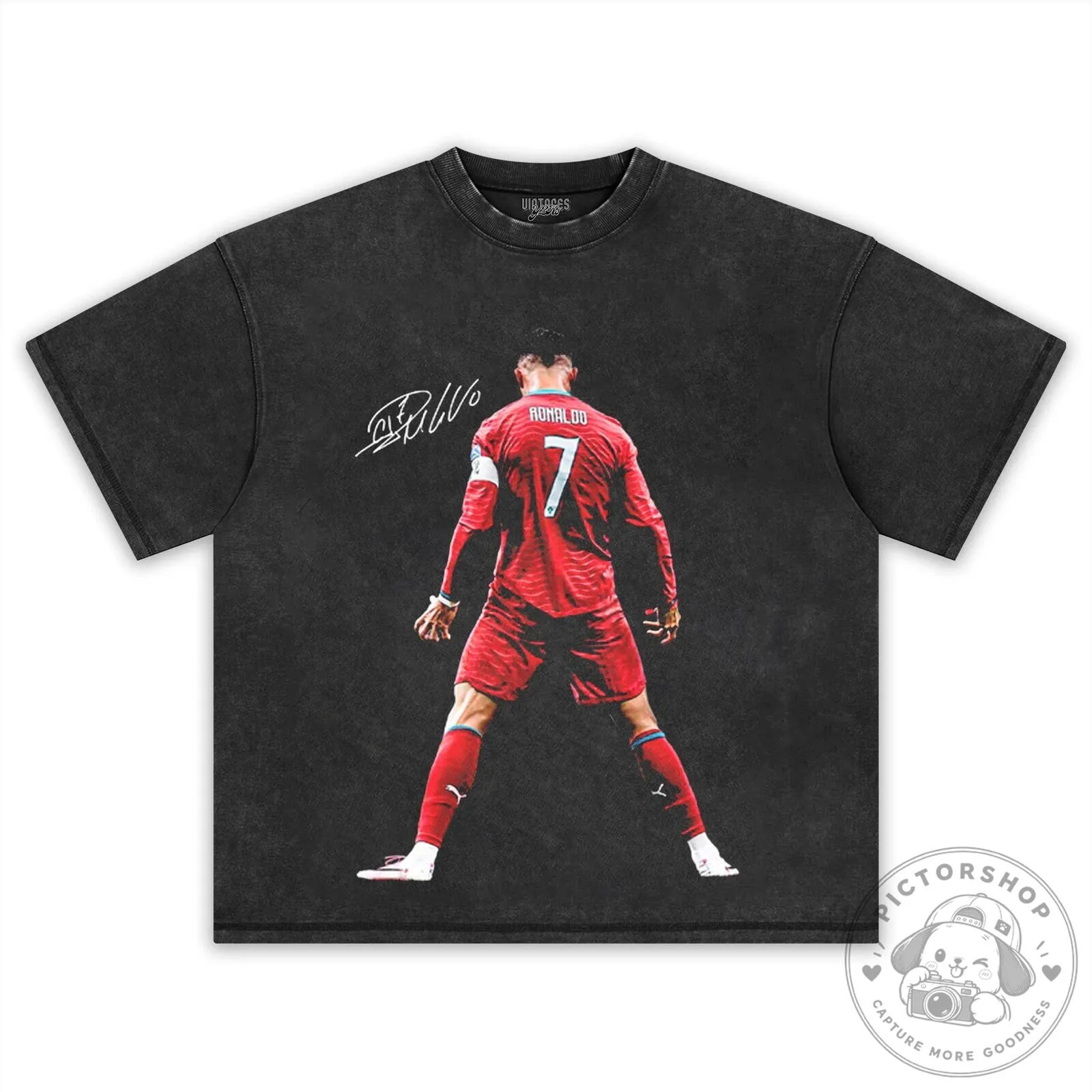 Cristiano Ronaldo Signature Football Player Black T-Shirt 12 Cristiano Ronaldo Signature Football Player Black T-Shirt