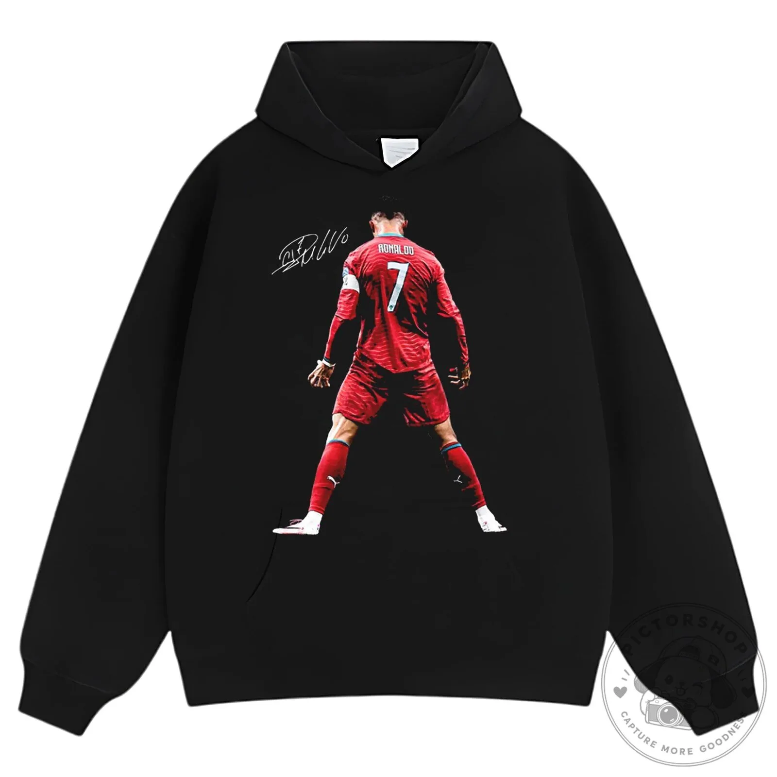 Cristiano Ronaldo Signature Football Player Black T-Shirt 17 Cristiano Ronaldo Signature Football Player Black T-Shirt
