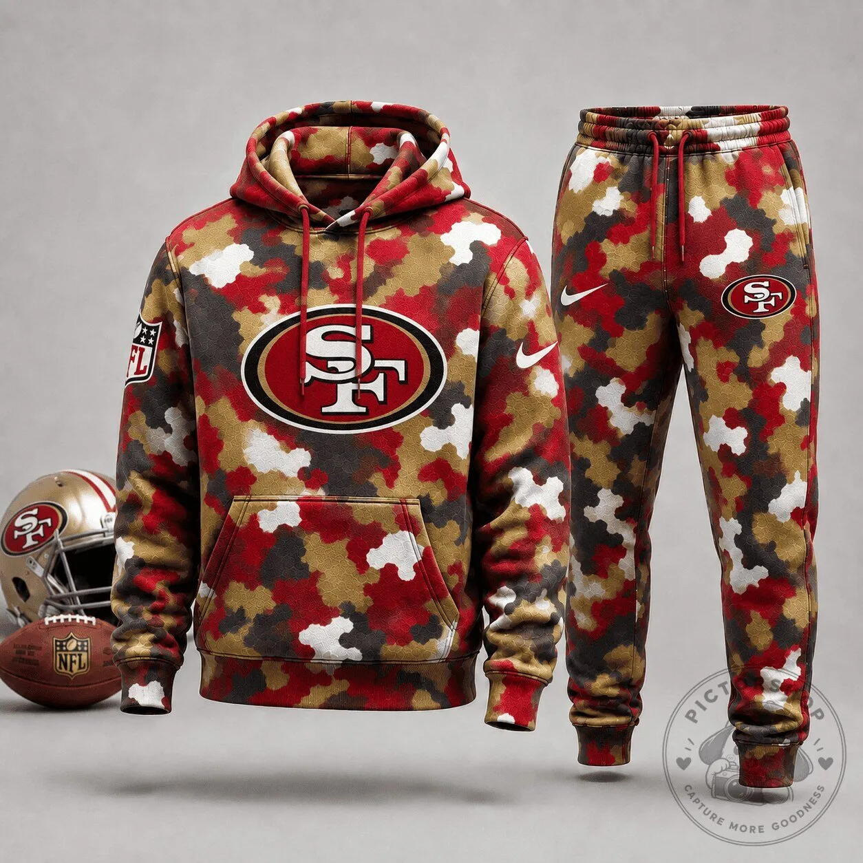 San Francisco 49ers Camouflage Pattern Hoodie