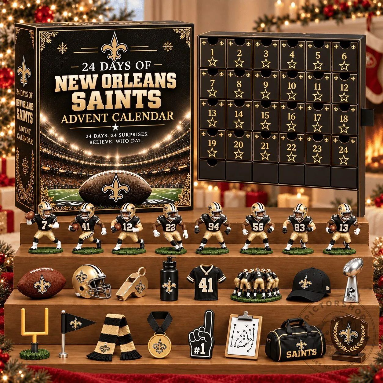 New Orleans Saints Football Team 24 Day Advent Calendar Gift Set