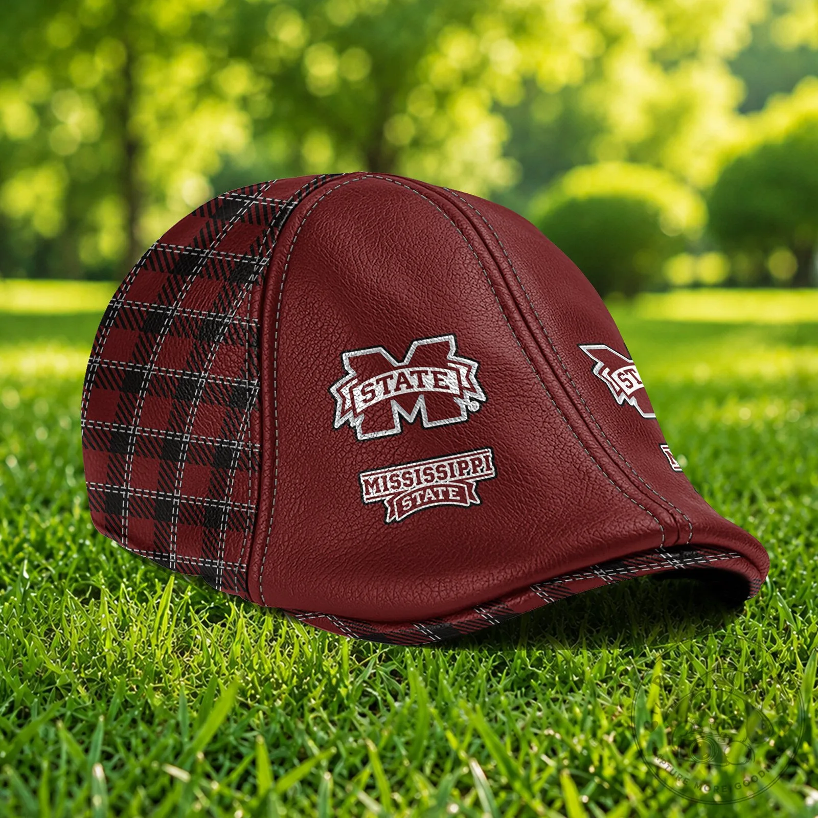 Mississippi State Bulldogs Custom Name Plaid Leather Flat Cap 9 Mississippi State Bulldogs Custom Name Plaid Leather Flat Cap