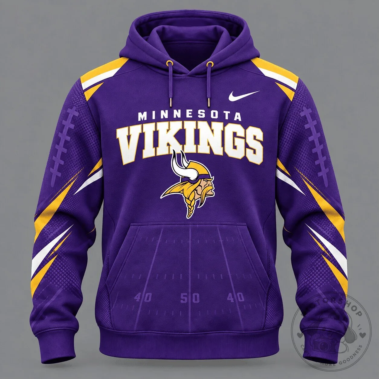 Purple and Gold Game Day Hoodie for Minnesota Vikings Football Fans