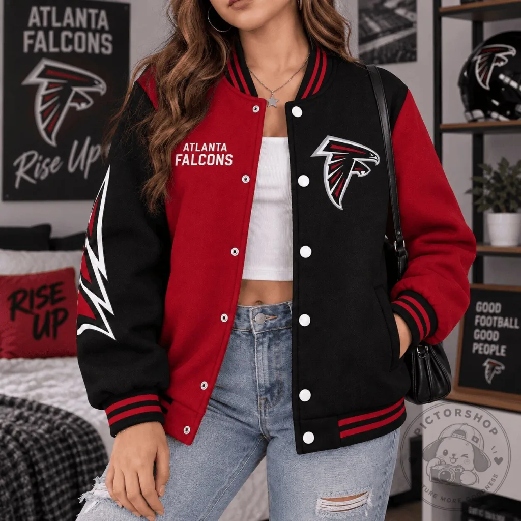 Atlanta Falcons NFL Team Legacy Game Day Bomber Jacket Atlanta Falcons NFL Team Legacy Game Day Bomber Jacket