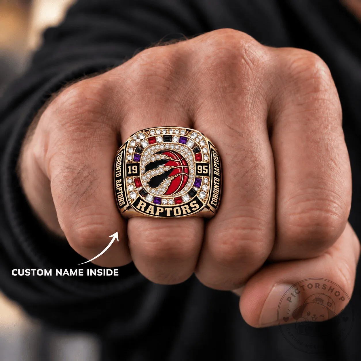 Toronto Raptors NBA Championship Ring Custom Name Engraved Basketball Fan Jewelry