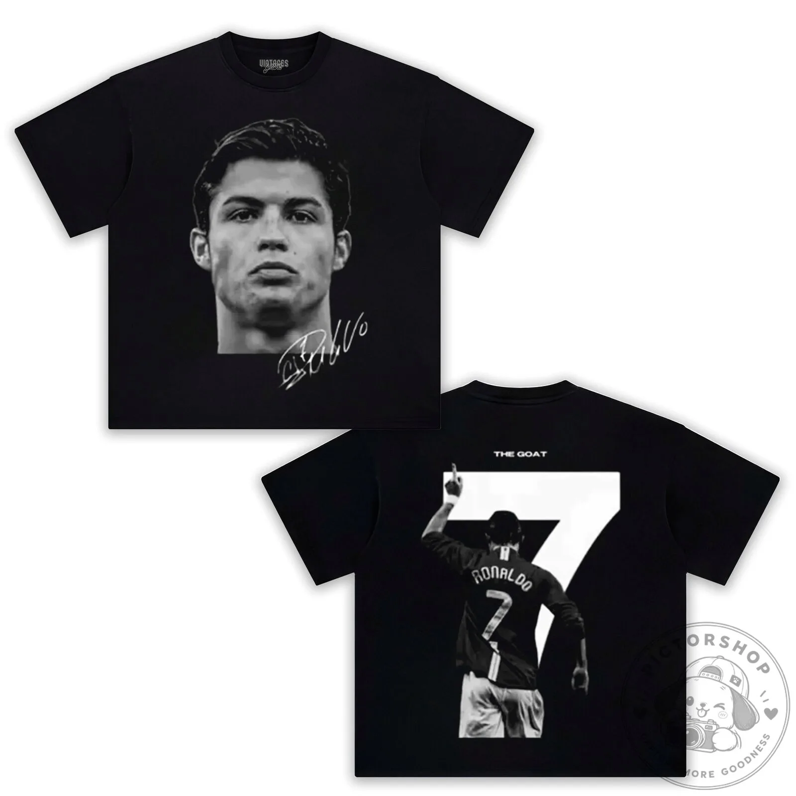 Cristiano Ronaldo Number 7 Soccer Player Fan Art T-Shirt