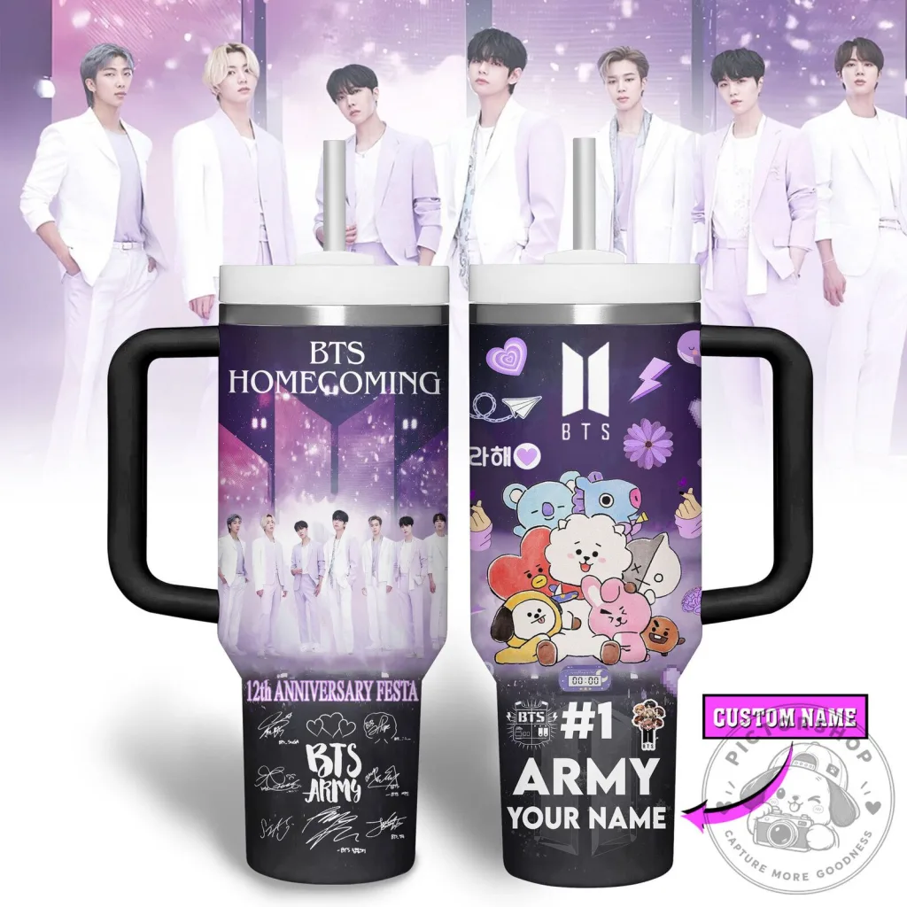 BTS K-Pop Band Homecoming 12th Anniversary Festa Stainless Steel Tumbler 57 BTS K-Pop Band Homecoming 12th Anniversary Festa Stainless Steel Tumbler