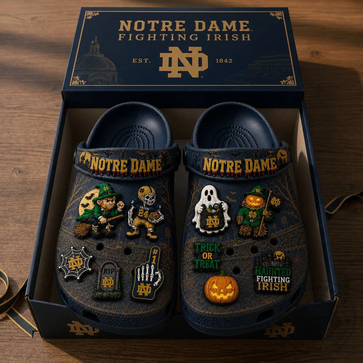 Notre Dame Fighting Irish Halloween Clogs Shoes