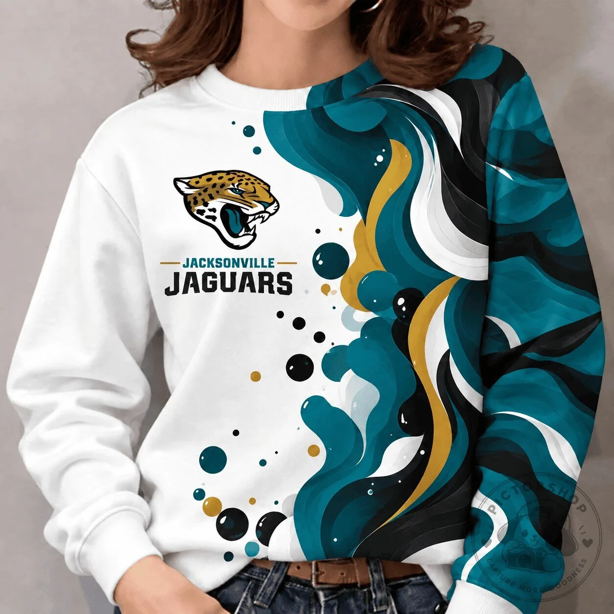 Jacksonville Jaguars National Football League Team Color Vibrant Tide Sweatshirt