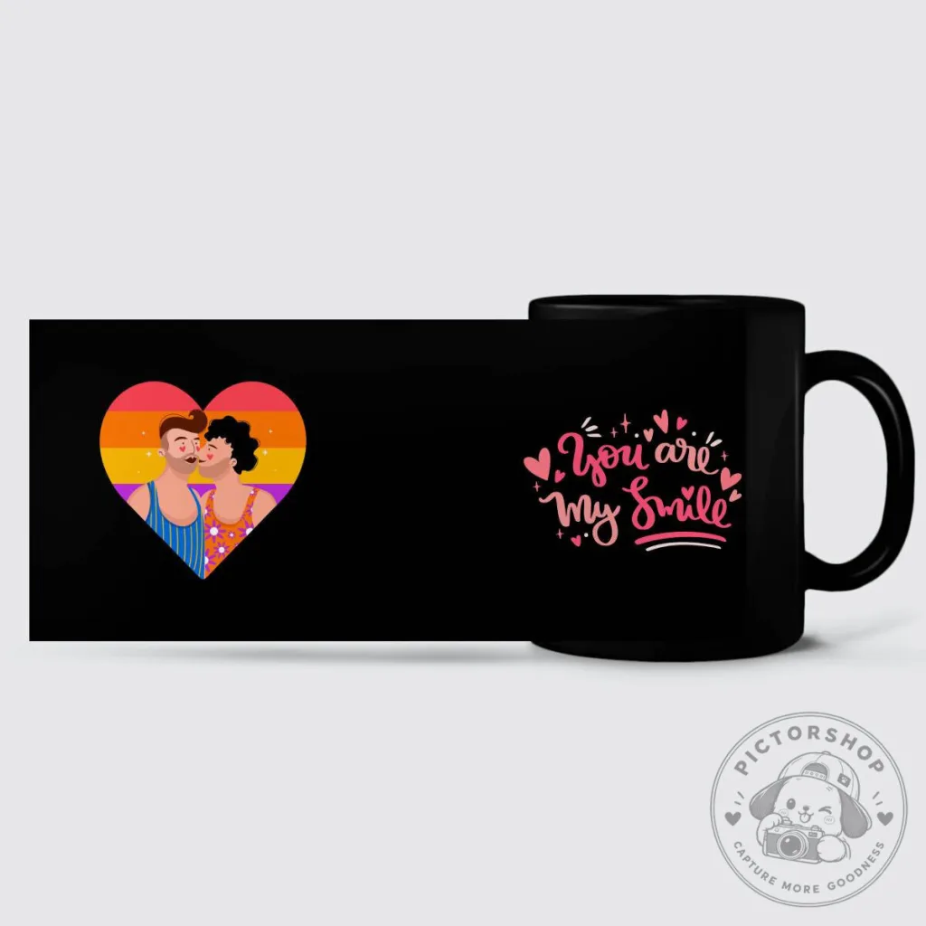 LGBTQ Pride You Are My Smile Rainbow Couple Black Ceramic Mug LGBTQ Pride You Are My Smile Rainbow Couple Black Ceramic Mug