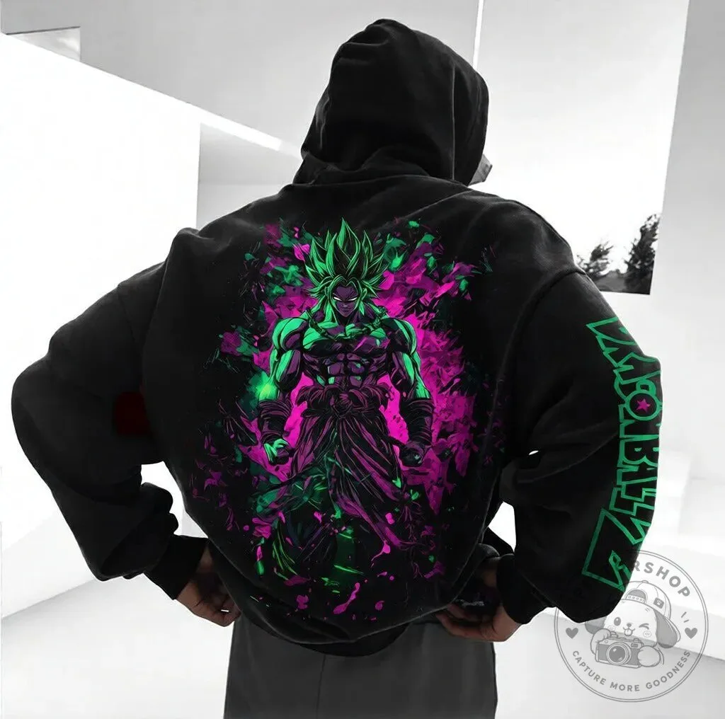 Dragon Ball Super Broly Legendary Super Saiyan Anime Art Black Hoodie