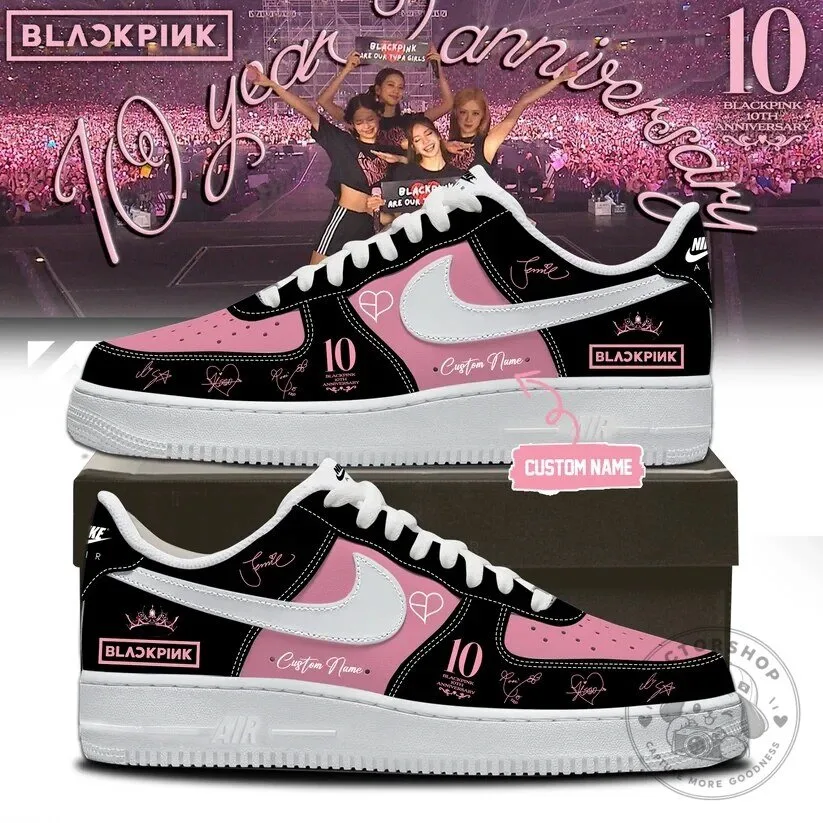 Blackpink 10th Anniversary K-Pop Girl Group Custom Name Pink Sneakers