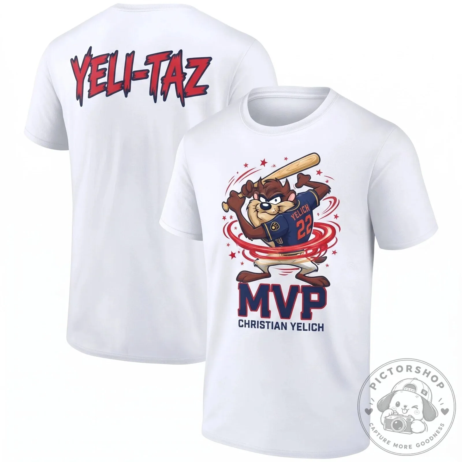 Christian Yelich Milwaukee Brewers Tazmanian Devil Baseball MVP Black T-Shirt 11 Christian Yelich Milwaukee Brewers Tazmanian Devil Baseball MVP Black T-Shirt
