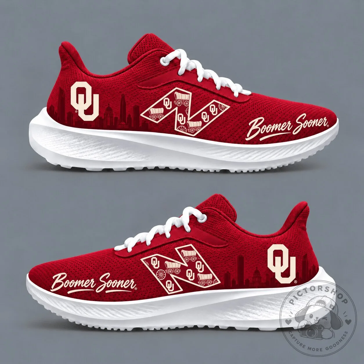 Oklahoma Sooners Boomer Sooner NCAA College Football Red Shoes