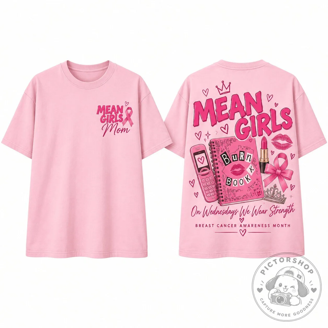 Mean Girls Breast Cancer Awareness Month Pink Burn Book T-Shirt