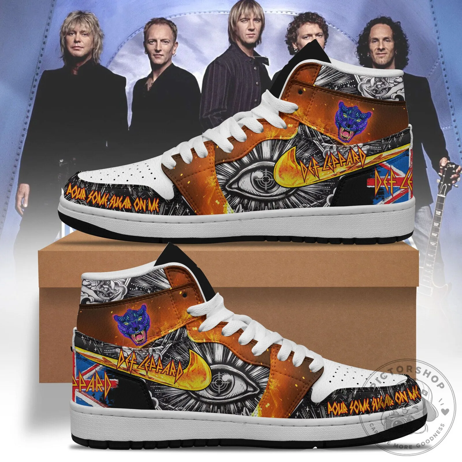 Def Leppard Rock Band High Top Sneakers for Men and Women