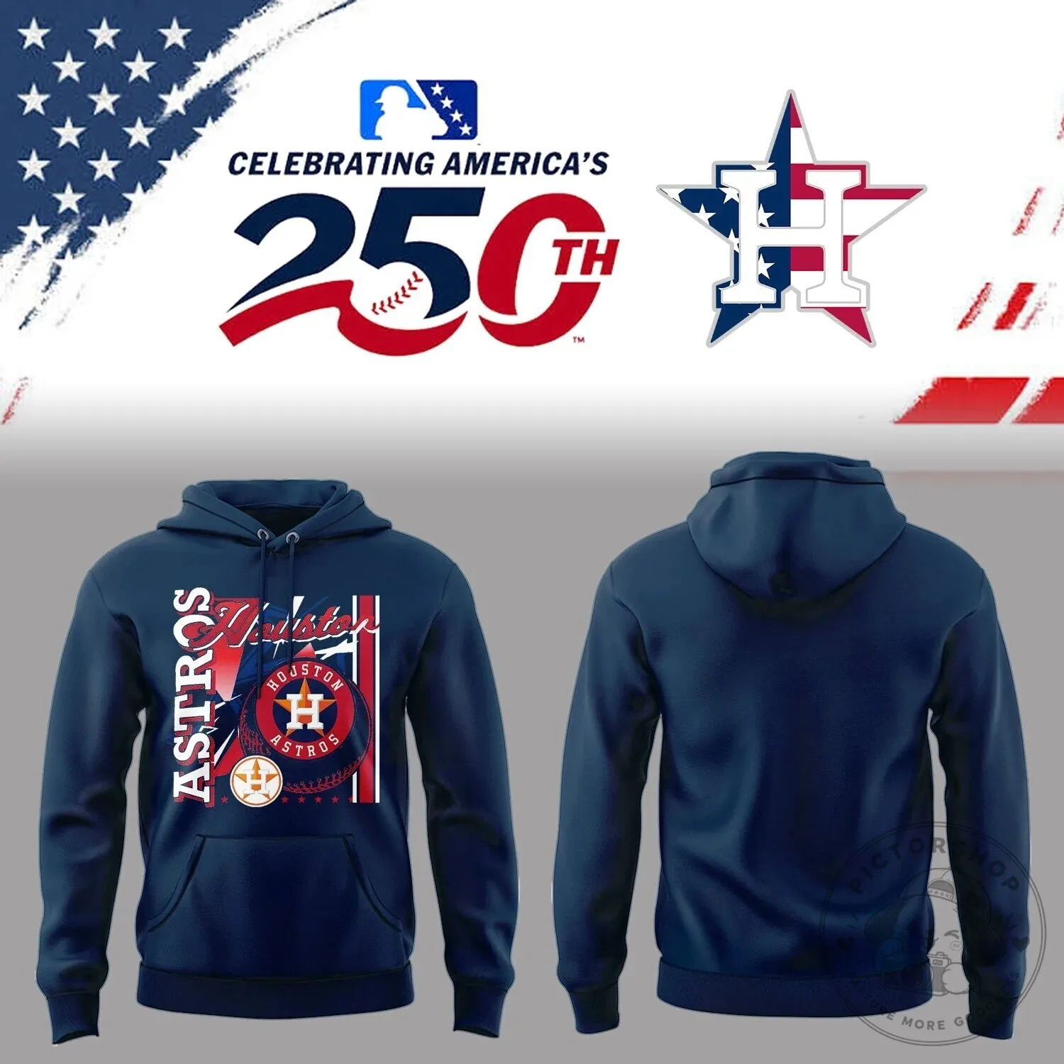 Houston Astros Celebrating America's 250th Anniversary Patriotic Hoodie