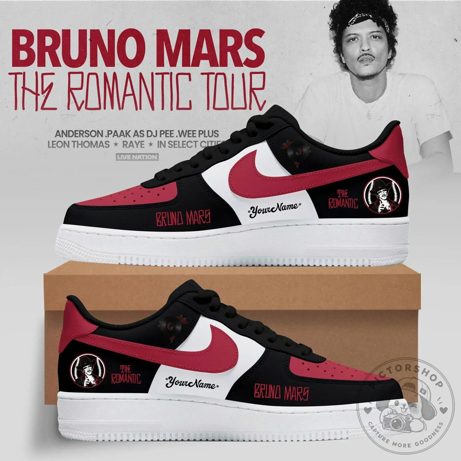 Bruno Mars The Romantic Tour Music Concert Sneakers